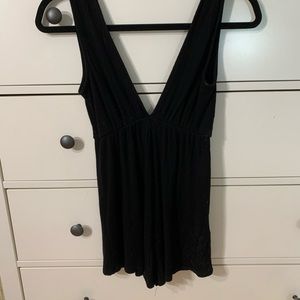 Urban outfitters v-neck black romper. Size XS.